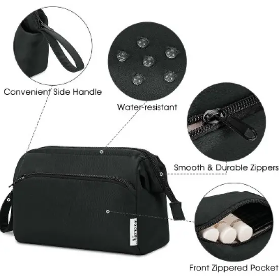 Narwey Makeup Bag  Wide-open Make up Bag Travel Cosmetic Bag image {5}