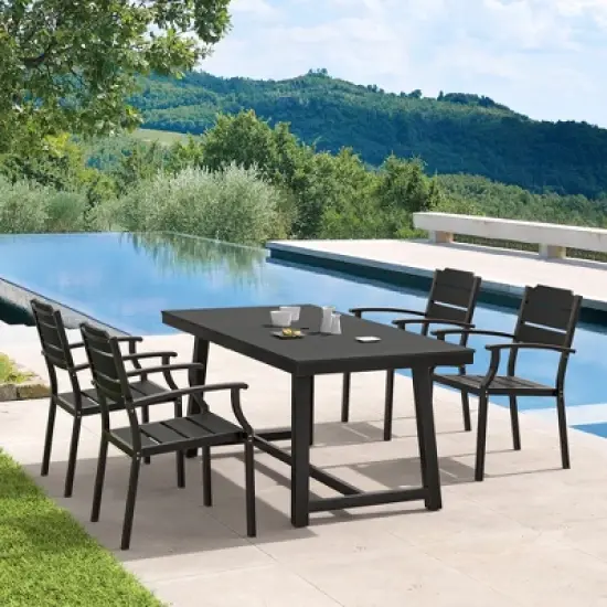 Arceso Outdoor Dining Table, 70 Inch  Outdoor Dining Table for 6, Outdoor Table for Patio, Lawn, Garden, Indoor and Backyard image {4}