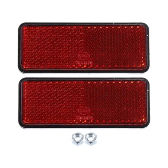 Unique Bargains M6x1.0 Plastic Rectangular Screw Mount Reflective Warning Reflector Red image {6}