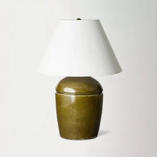 Medium High Gloss Ceramic Table Lamp Green - Threshold&trade; designed with Studio McGee image {1}