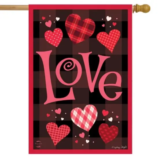 Briarwood Lane Hearts of Love Valentine's Day House Flag 28" x 40 image {1}