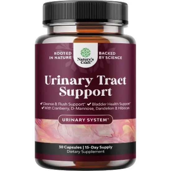 Urinary Tract Support Supplement, High Potency D-Mannose with Cranberry Juice Powder & Dandelion for Urinary Tract Health, Nature's Craft, 30ct image {7}