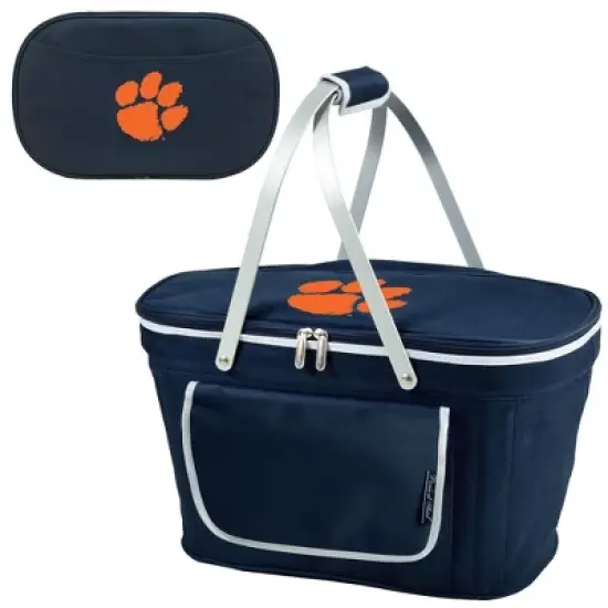 NCAA Clemson Tigers Four Person Folding Soft Sided Cooler Basket with Four Person Picnic Set image {6}