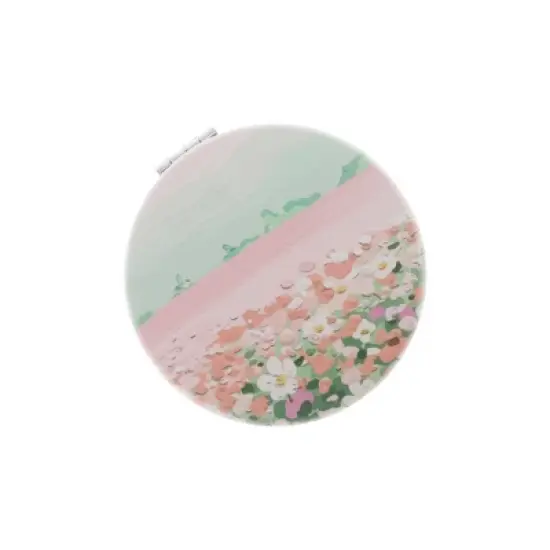Unique Bargains Round Hand-drawn Makeup Mirror Green Pink 1 Pc image {3}