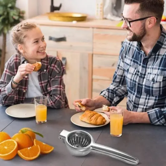 MOVSSOU Lemon Squeezer Manual Citrus Juicer Hand Press Juicer Handheld Lemon Juicer Squeezer Manual Black image {8}