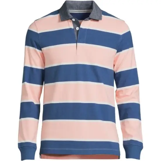 Lands' End Men's Long Sleeve Solid Rugby image {8}