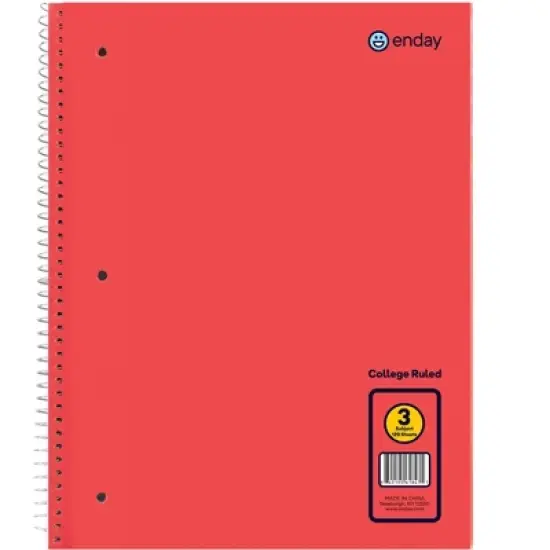 Enday 3-Subject Spiral Notebook Collage Ruled - 120 Sheets image {2}
