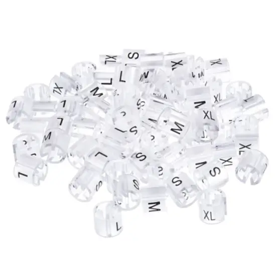 Unique Bargains Clothes Hanger Marker 4 Sizes Fit 0.14" Rod Clear 120 Pcs image {4}