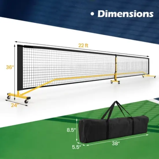 Costway Portable Pickleball Net 22 FT Regulation Size Pickle Ball Net System for Outdoor image {2}