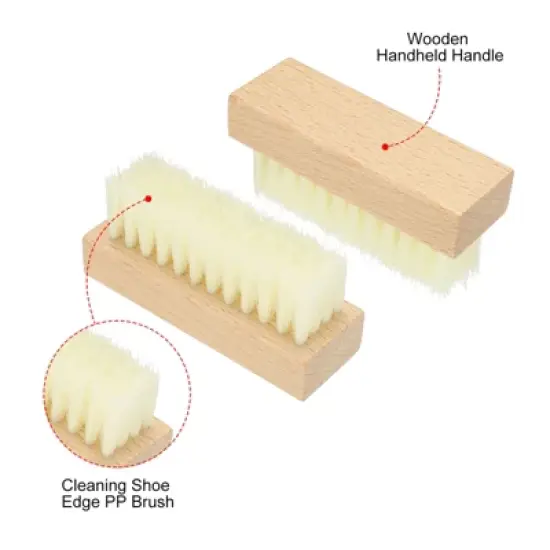 Unique Bargains Canvas Sneakers Handheld Shoes Cleaning Scrub Brush White 1 Pc image {2}