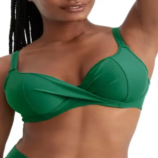 Birdsong Women's Emerald Wrap Bikini Top - S10145-EMRLD image {2}