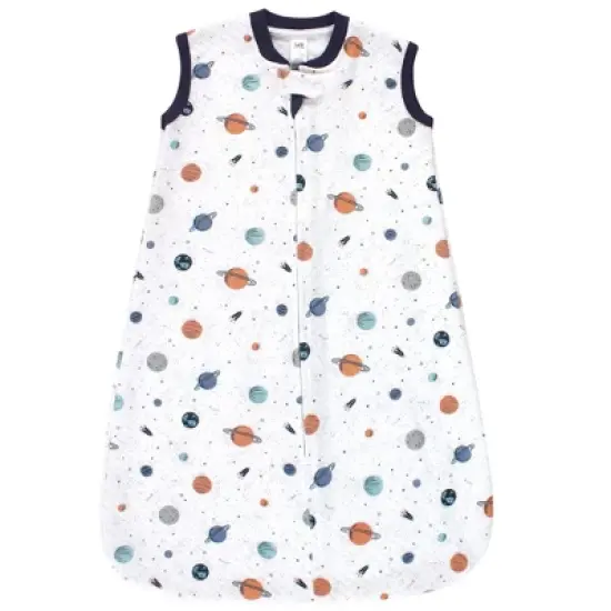 Hudson Baby Infant Boy Premium Quilted Sleeveless Sleeping Bag and Wearable Blanket, Space image {1}