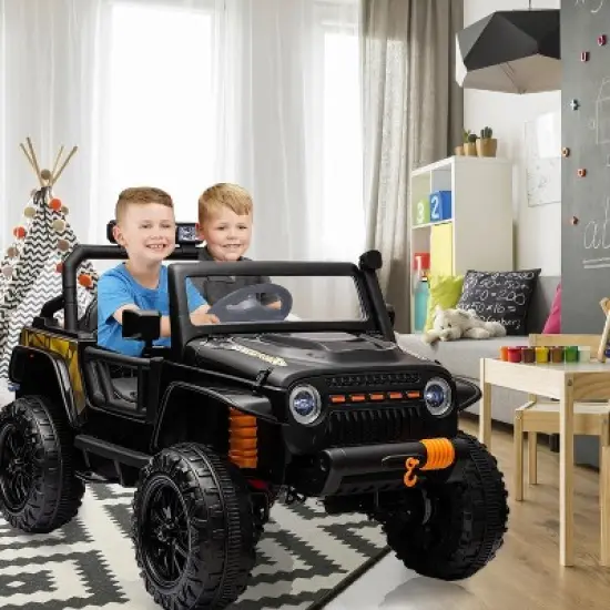 24V 2-Seater Ride-On Truck for Kids with Remote Control, 4x55W Motors, Soft Braking, Suspension, LED Lights image {6}