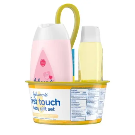 Johnson's First Touch Baby Gift Set Includes Baby Bath Wash & Shampoo, Body Lotion, & Diaper Rash Cream - 3ct image {3}