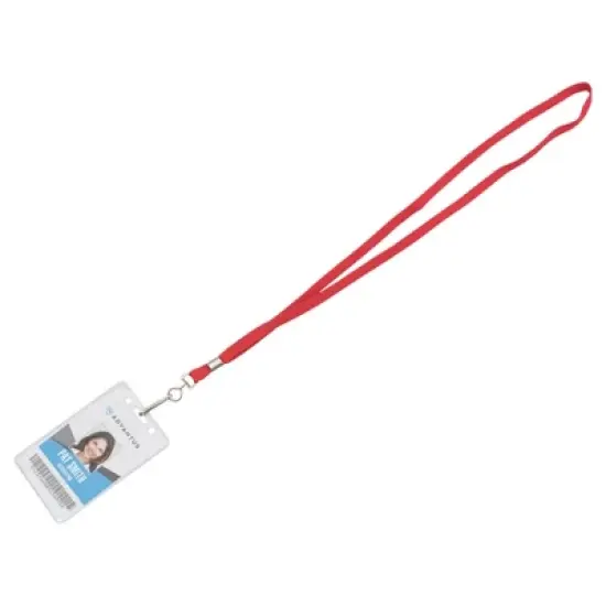 Advantus&reg; Deluxe Lanyard with J-Hook, Red, Box of 24 image {2}