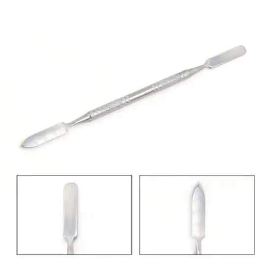 Unique Bargains Stainless Steel Square Pro Ladies Makeup Board Cosmetic Palette w Spatula Tool Silver Tone 5.8" x 3.9" 1 Pc image {2}