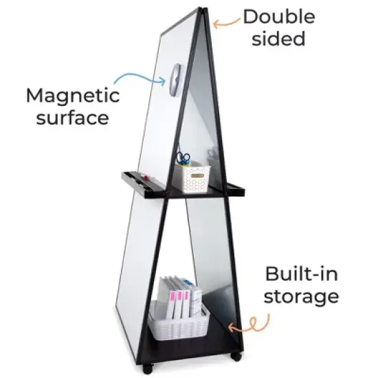 Mobile Whiteboard | Double-Sided Dry Erase Board - White image {5}