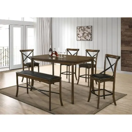 Somers Rectangular Counter Height Dining Table Oak - HOMES: Inside + Out image {2}