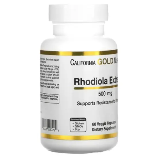 California Gold Nutrition Rhodiola Extract, 500 mg, 60 Veggie Capsules image {4}