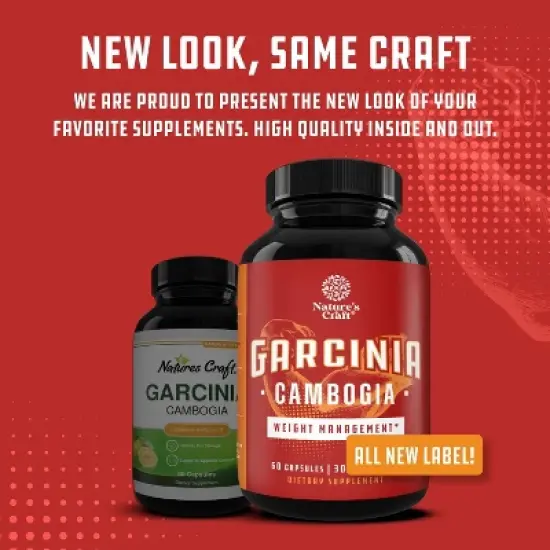 Garcinia Cambogia 95% HCA Capsules, Weight Loss Supplement with Hydroxycitric Acid & Chromium for Balance, Energy & Metabolism, Nature's Craft, 60ct image {7}