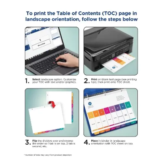 Avery Ready Index Customizable Table of Contents Asst Dividers 10-Tab Ltr 6 Sets 11188 image {7}