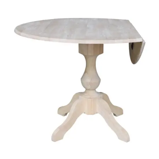 Blake Round Drop Leaf Table Unfinished - International Concepts image {2}