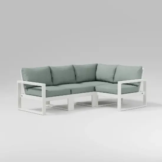 POLYWOOD 4pc EDGE Modular Deep Seating Outdoor Patio Sectional Sofa Furniture Set image {9}