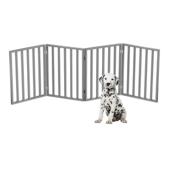 Pet Adobe 4-Panel Freestanding Pet Gate &ndash; Gray image {1}