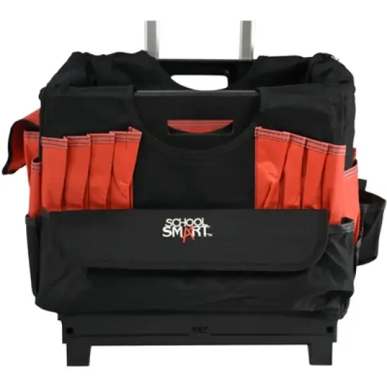 School Smart Caddy Organizer with 43 Pockets, Large, 16 x 14 x 13-1/2 Inches, Black/Red image {4}