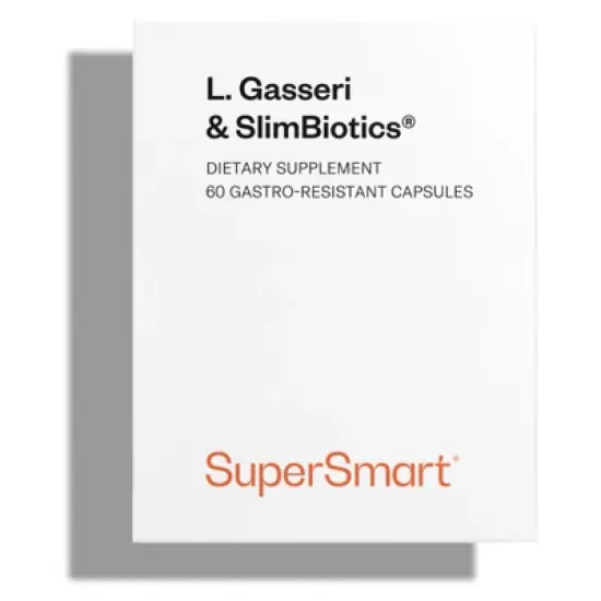 SuperSmart L. Gasseri & SlimBiotics - Probiotic with Lactobacillus Gasseri & SlimBiotics | Non-GMO & Gluten-Free - 60 Gastro-Resistant Capsules image {1}