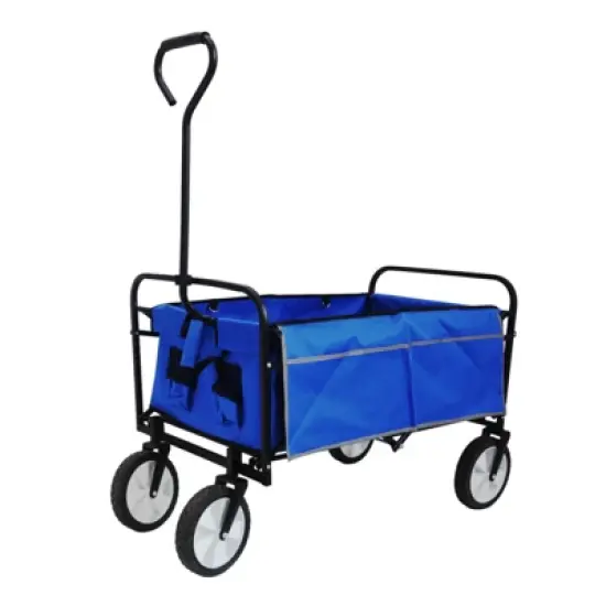 RISOKEYS Outdoor Collapsible Utility Wagon Cart,with Cup Holder, Heavy Duty Foldable Cart for Camping, Beach, Shopping - 150lbs Capacity image {12}