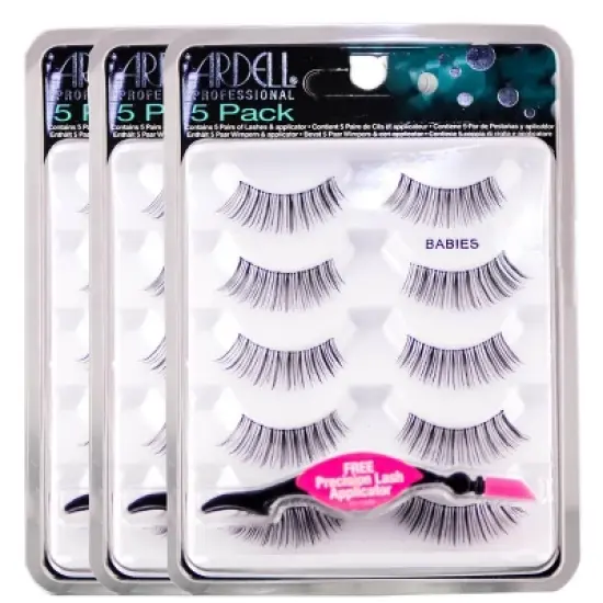 Ardell 5 Pack Lashes - Babies #68982 (PACK OF 3) - Natural Boost Lashes, Fanned-Out Style image {3}
