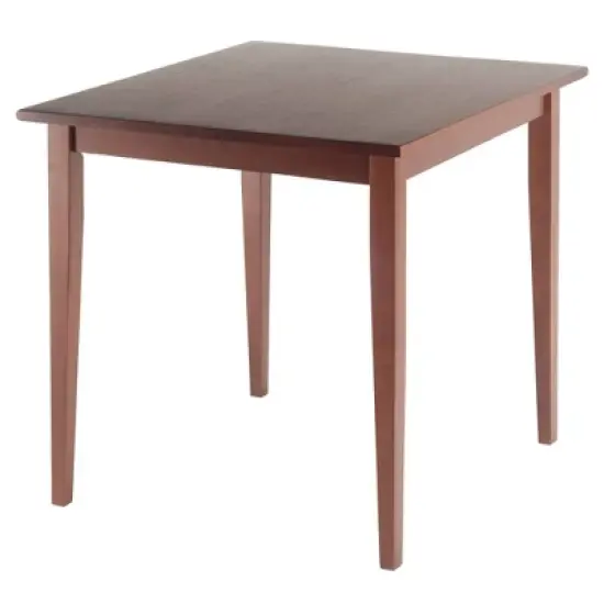 3pc Groveland Square Dining Table with 2 Chairs Walnut - Winsome image {1}