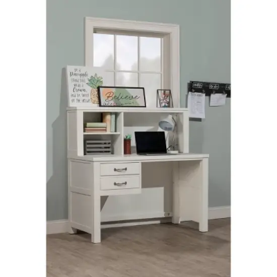 Kids' Highlands Desk with Hutch White - Hillsdale Furniture image {6}
