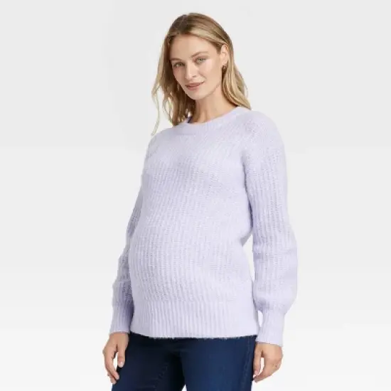 Cozy Statement Crew Neck Maternity Sweater - Isabel Maternity by Ingrid & Isabel&trade; image {3}