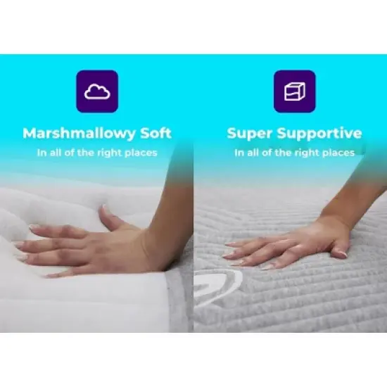 Pillow Cube Breathable Cooling 3-Layer Memory Foam Mattress for Side Sleepers w/Hip, Neck, and Shoulder Support & Mattress Cover image {2}