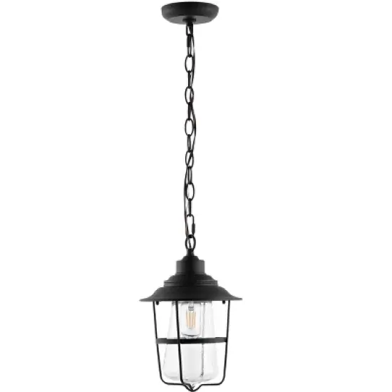 Penber 8.5" Outdoor Pendant - PLT4039 - Black - Safavieh image {4}