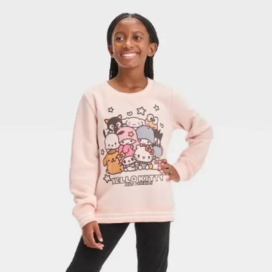 Girls' Hello Kitty & Friends Dreamy Pullover Sweatshirt - Pink image {3}