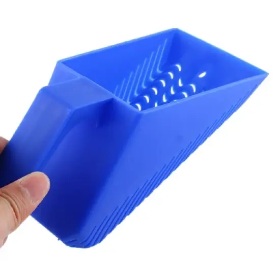 Unique Bargains Aquarium Plastic Sand Scoop Scraper Gravel Cleaning Tool Grit Shovel Blue image {2}