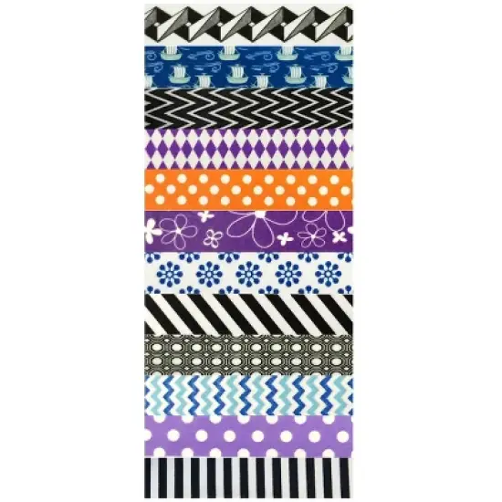 Wrapables Washi Tapes Decorative Masking Tapes, Set of 12 image {2}