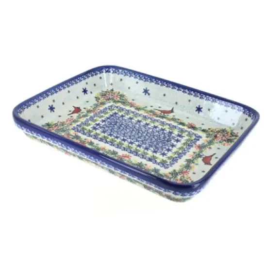 Blue Rose Polish Pottery 150 Vena Medium Rectangular Baker image {12}