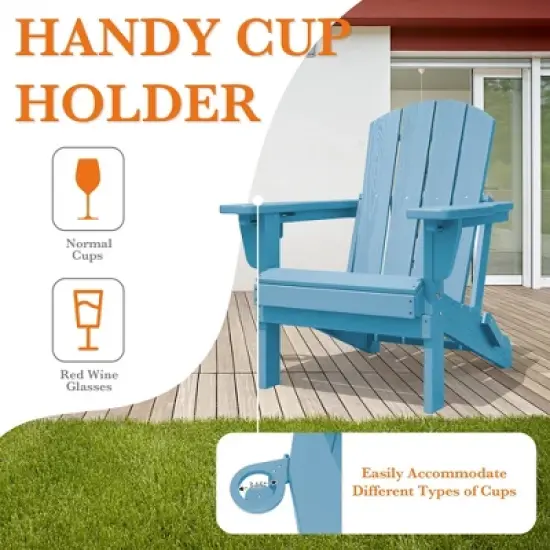 Hyleory Adjustable HDPE Adirondack Chair with Ergonomic Backrest image {7}