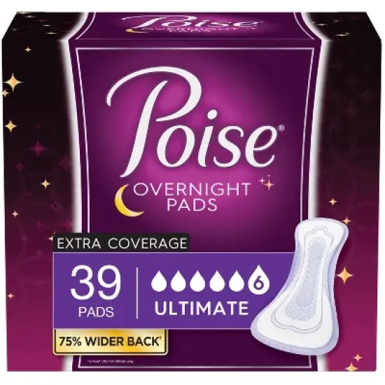 Poise Overnight Postpartum Incontinence Bladder Control Pads for Women - Ultimate Absorbency image {16}