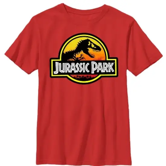Boy's Jurassic Park Logo Outlined T-Shirt image {3}