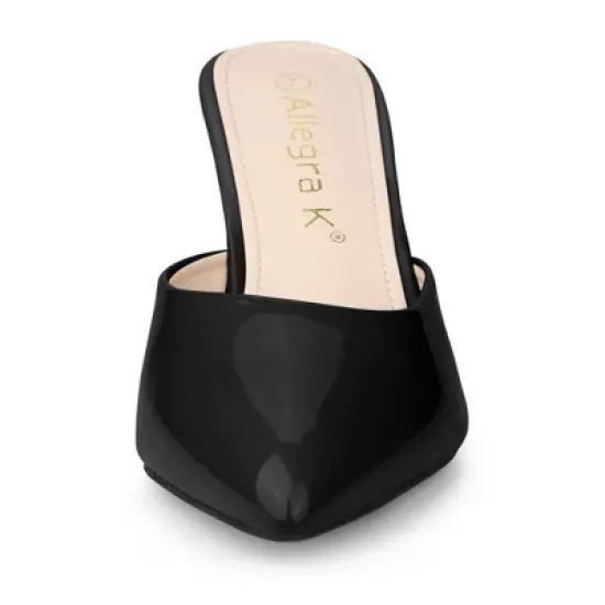 Allegra K Women's Pointed Toe Stiletto Slide Mules Heels image {2}