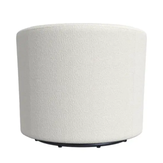 HomePop Upholstered Boucle Barrel Back Swivel Chair Cream: Polyester, Metal Frame, No Assembly Required image {3}