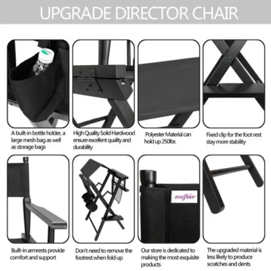 Karl Home Folding Director Chair Black image {5}