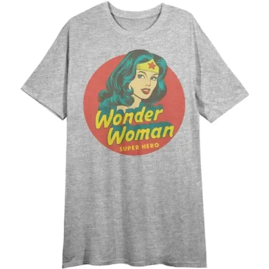 Wonder Woman Superhero In Circle Women's Athletic heather Tshirt image {4}