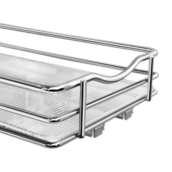 Lynk Professional Slide Out Spice Rack Upper Cabinet Organizer - 6" Wide: Chrome-Plated Kitchen Storage, Pull Out System image {2}