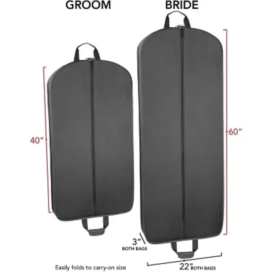 Bride & Groom 60 Deluxe Travel Garment Bag and 40" Deluxe Travel Garment Bag image {1}